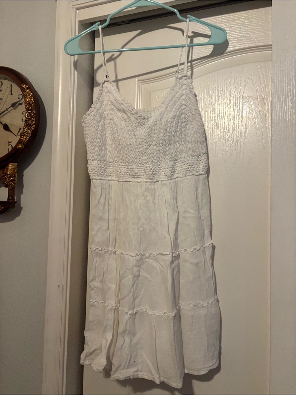 Hollister White Crochet Bodice Mini Sundress